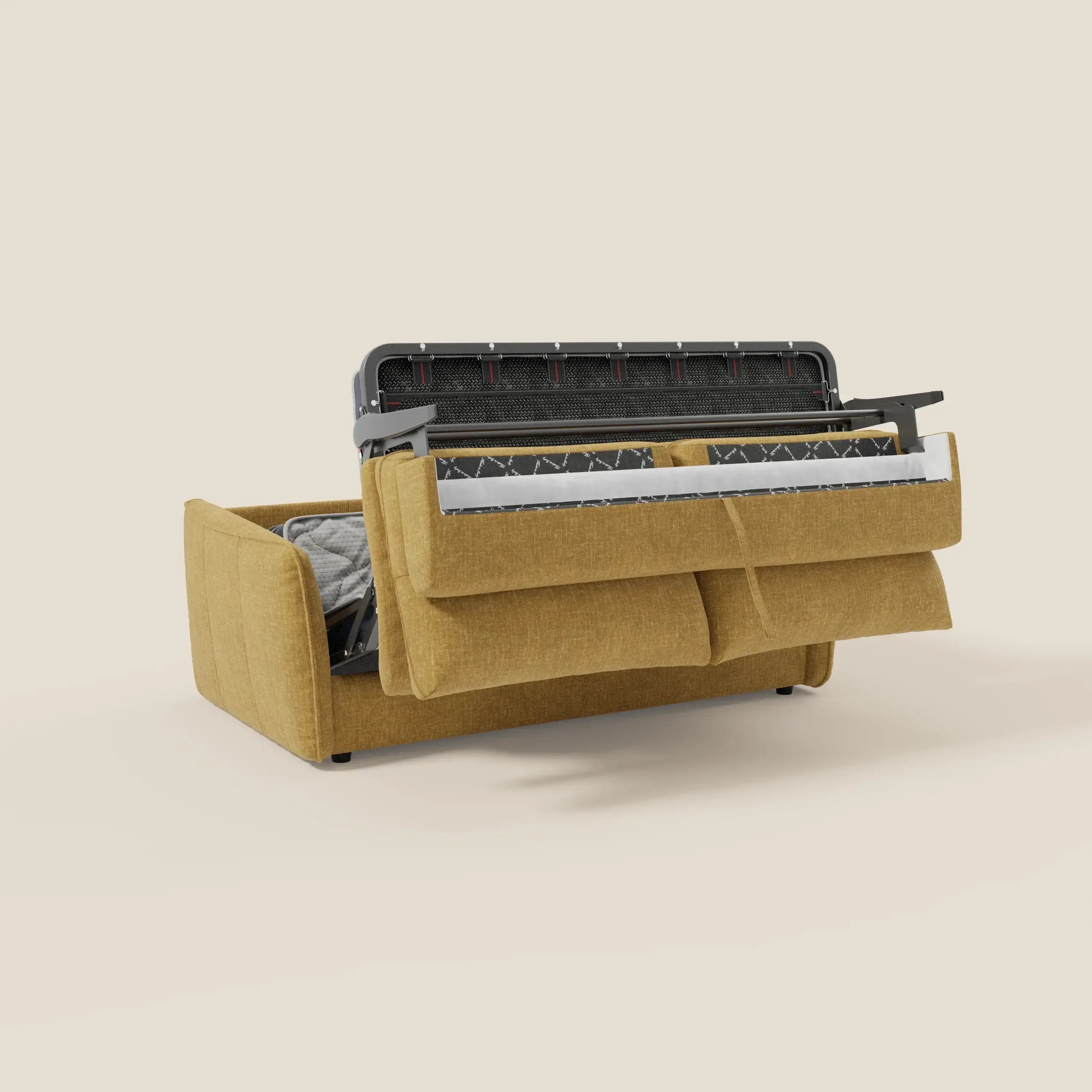 Elios Divano letto con morbidi cuscini spalliera in tessuto smacchiabile T24 - divani.store