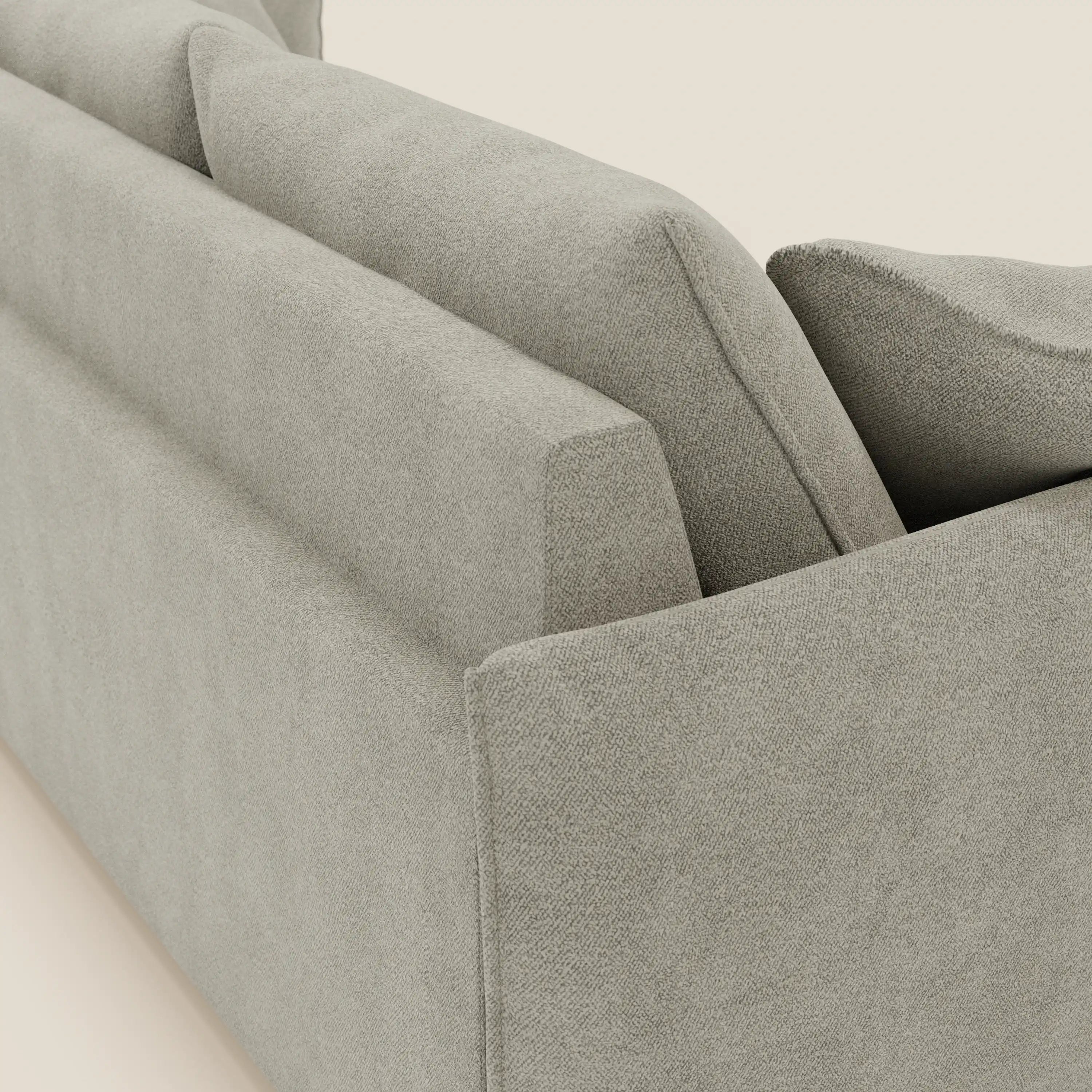 Flexar Sofa mit 3 ausziehbaren Sitzen und Rückenlehne aus Gänsedaunen aus weichem, wasserfestem Bouclé T07 beige