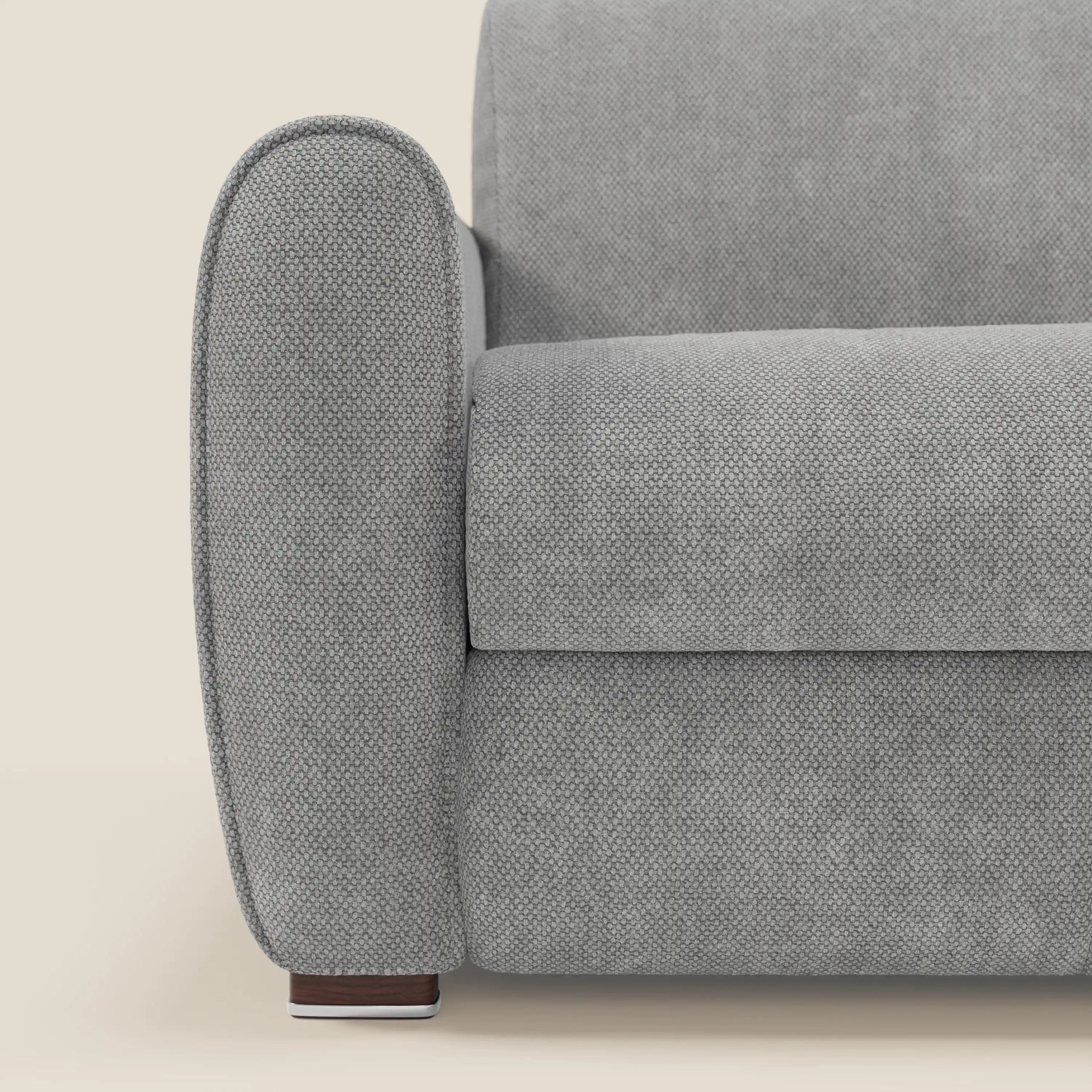 Kaleo Modernes Schlafsofa mit Matratze H17 cm – aus edlem, wasserabweisendem Stoff T26 grau