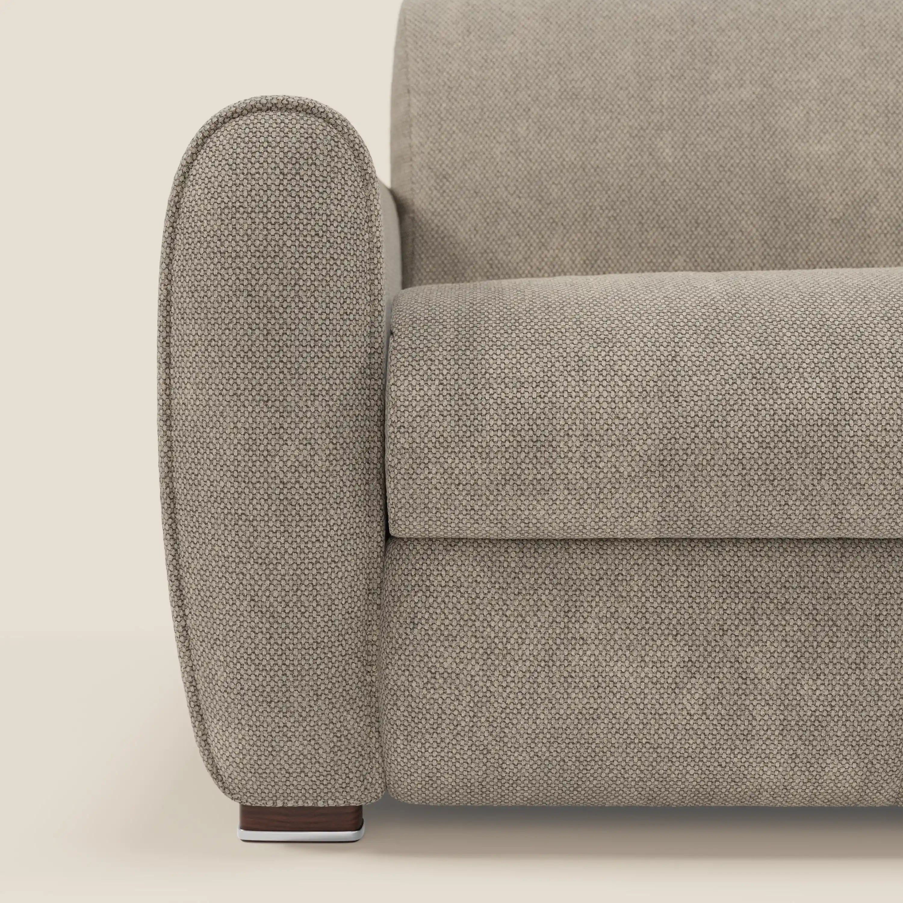 Kaleo Modernes Schlafsofa mit Matratze H17 cm – aus edlem, wasserabweisendem Stoff T26 graubeige