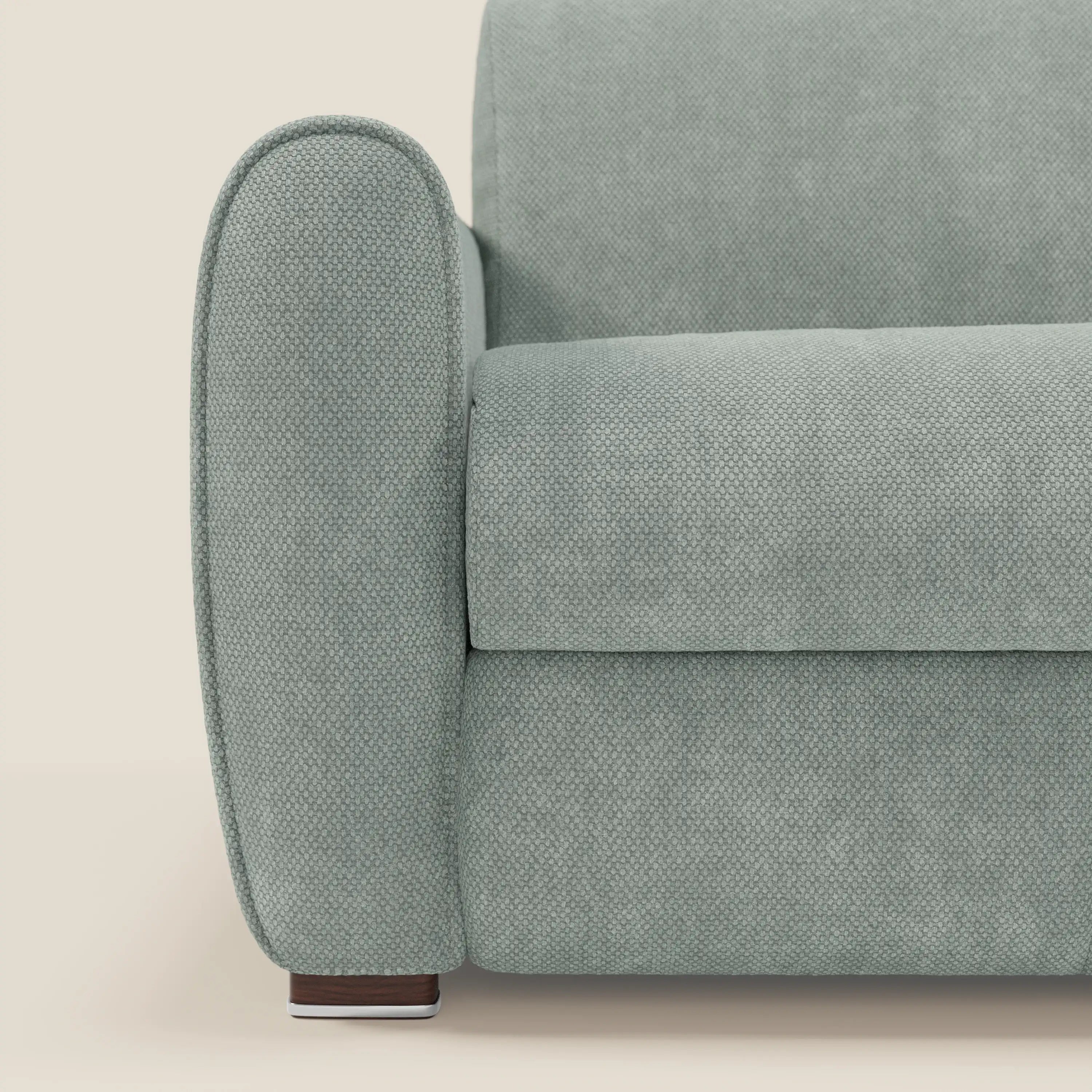 Kaleo Modernes Schlafsofa mit Matratze H17 cm – aus edlem, wasserabweisendem Stoff T26 aquamarin