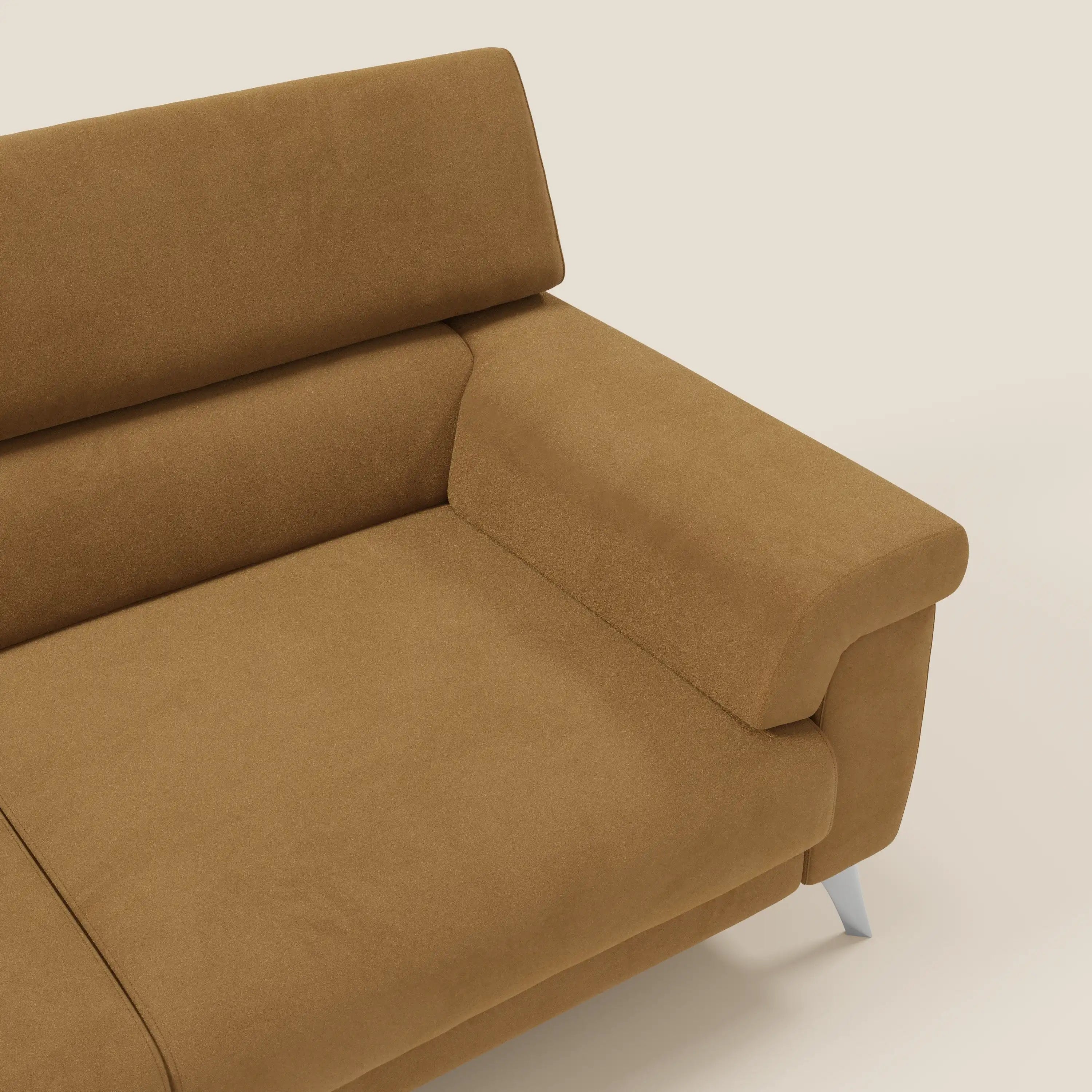 Raffaello Sofa mit ausziehbaren Sitzen und verstellbaren Kopfstützen aus abwaschbarer Mikrofaser T11 Leder