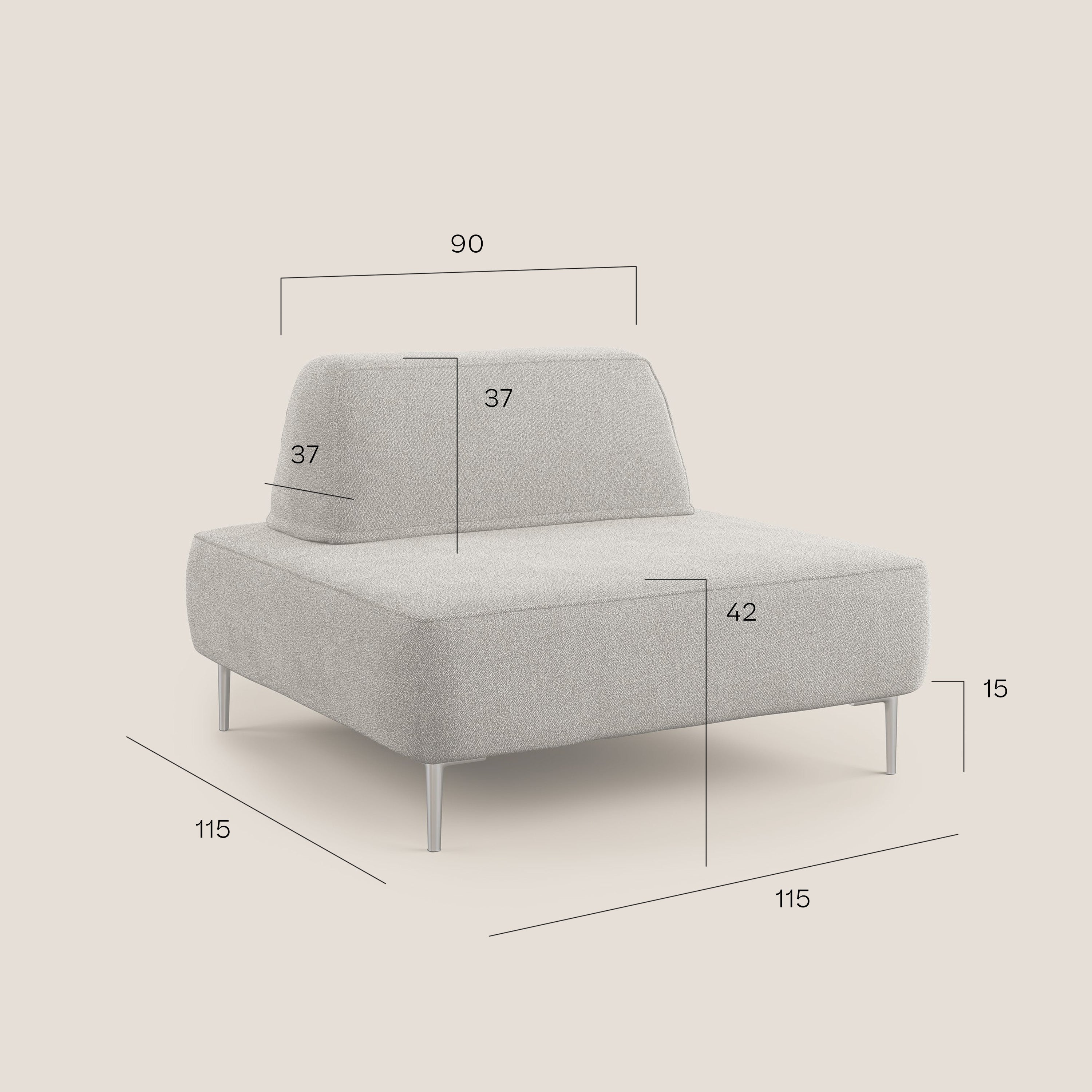 Newton poltrona modulare con schienali movibili T07 blu - divani.store