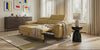 Estro Divano 3 posti con pouf estraibile - poggiatesta reclinabili in tessuto impermeabile T14 giallo - divani.store