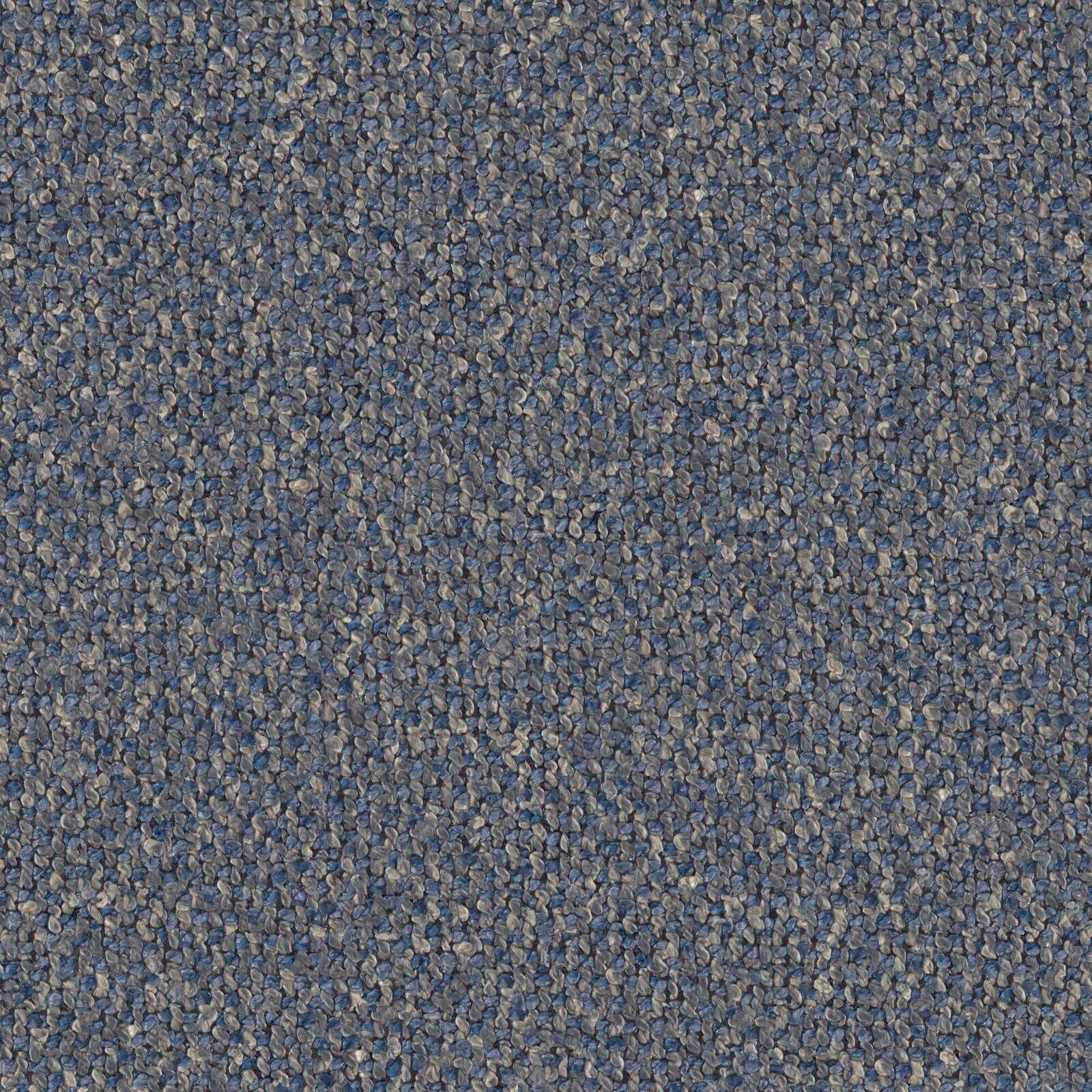Soleil Design-Polsterbett mit hohen Metallfüßen aus fleckenabweisendem Bouclé T12 blau