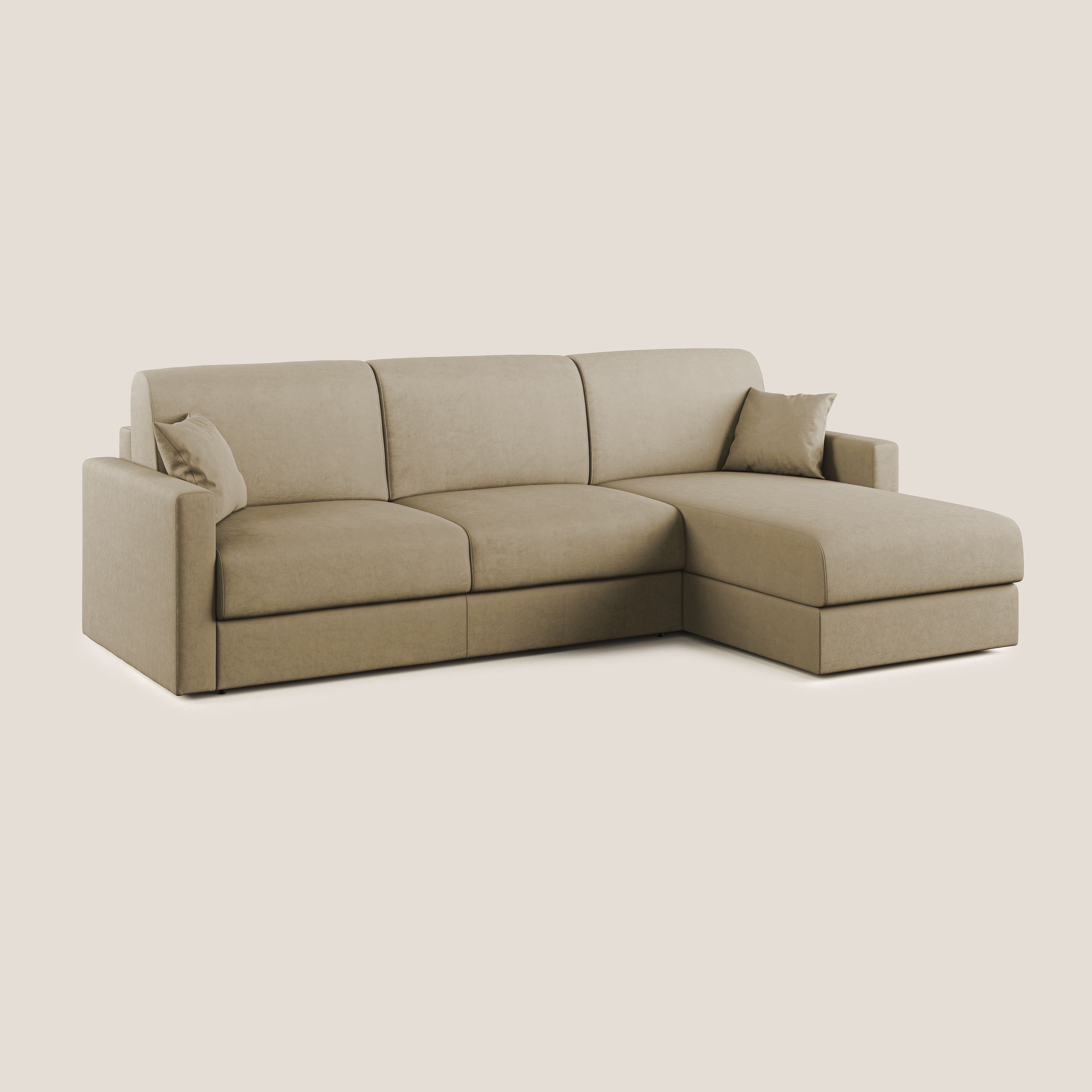 Chris Divano letto angolare con penisola in microfibra smacchiabile T11 - divani.store