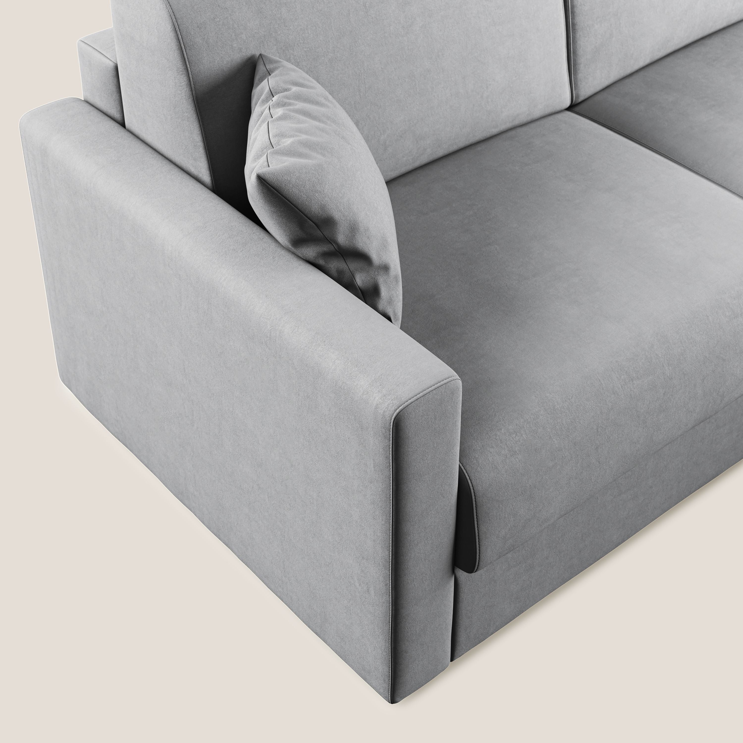 Chris Divano letto angolare con penisola in microfibra smacchiabile T11 - divani.store