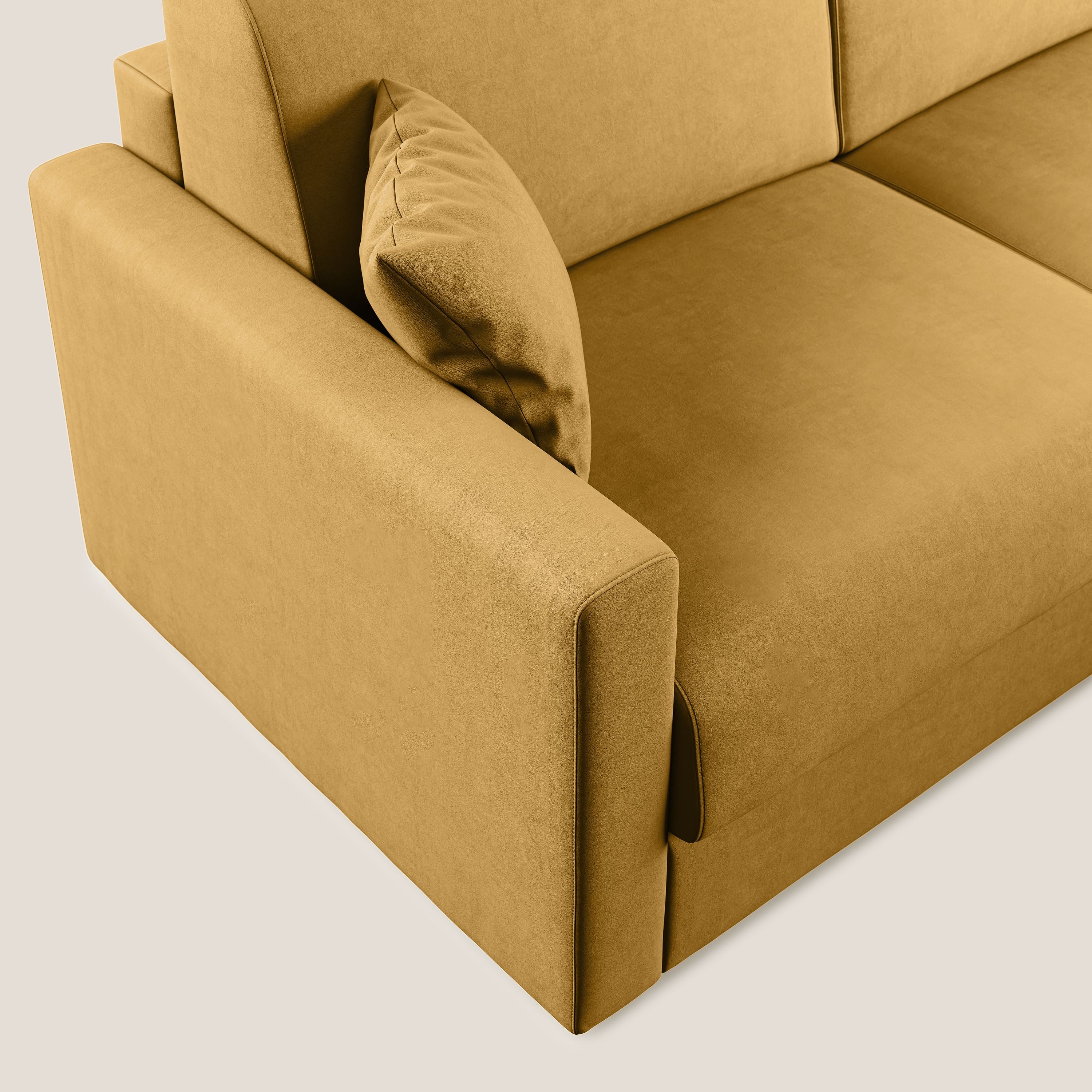 Chris Divano letto angolare con penisola in microfibra smacchiabile T11 - divani.store