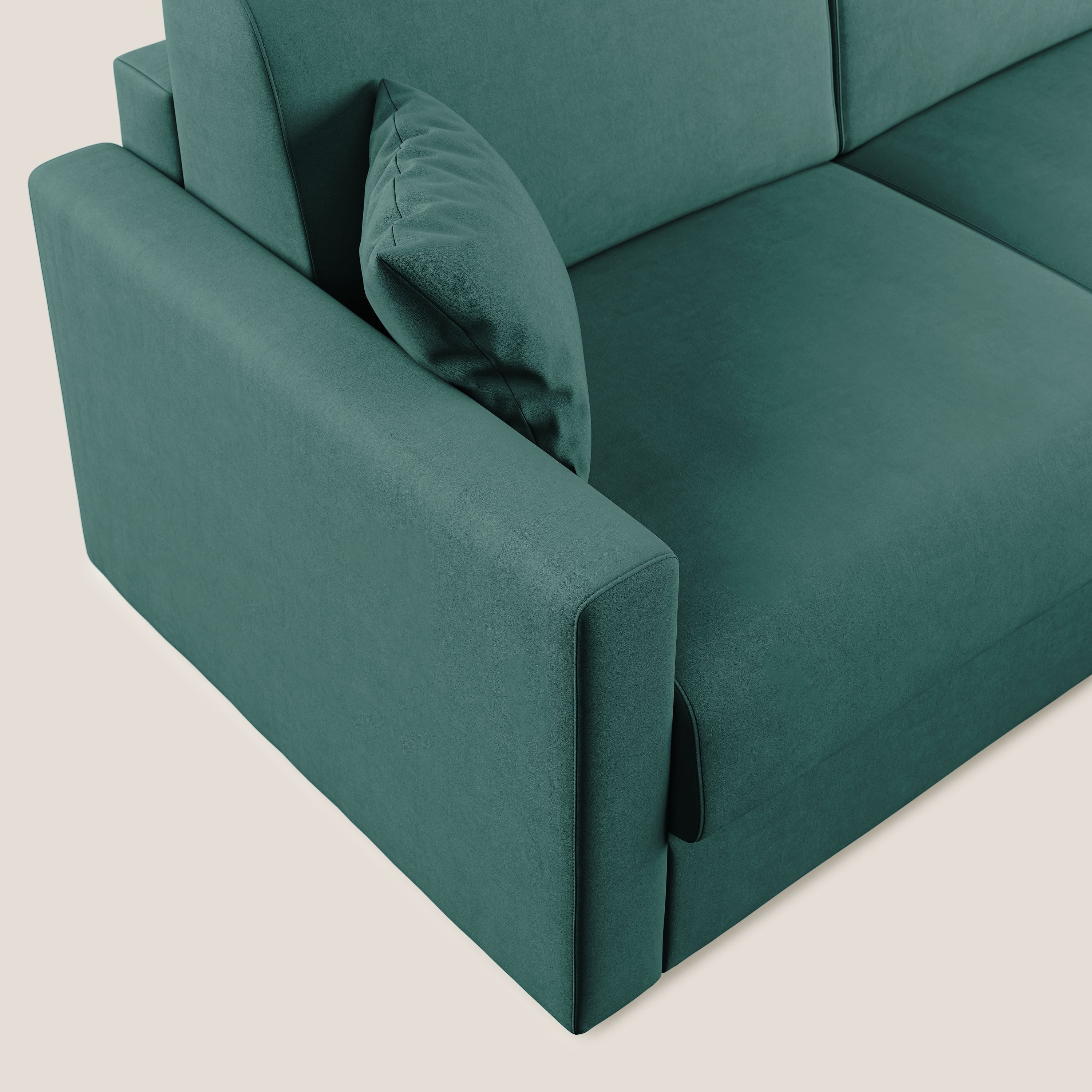 Chris Divano letto angolare con penisola in microfibra smacchiabile T11 - divani.store