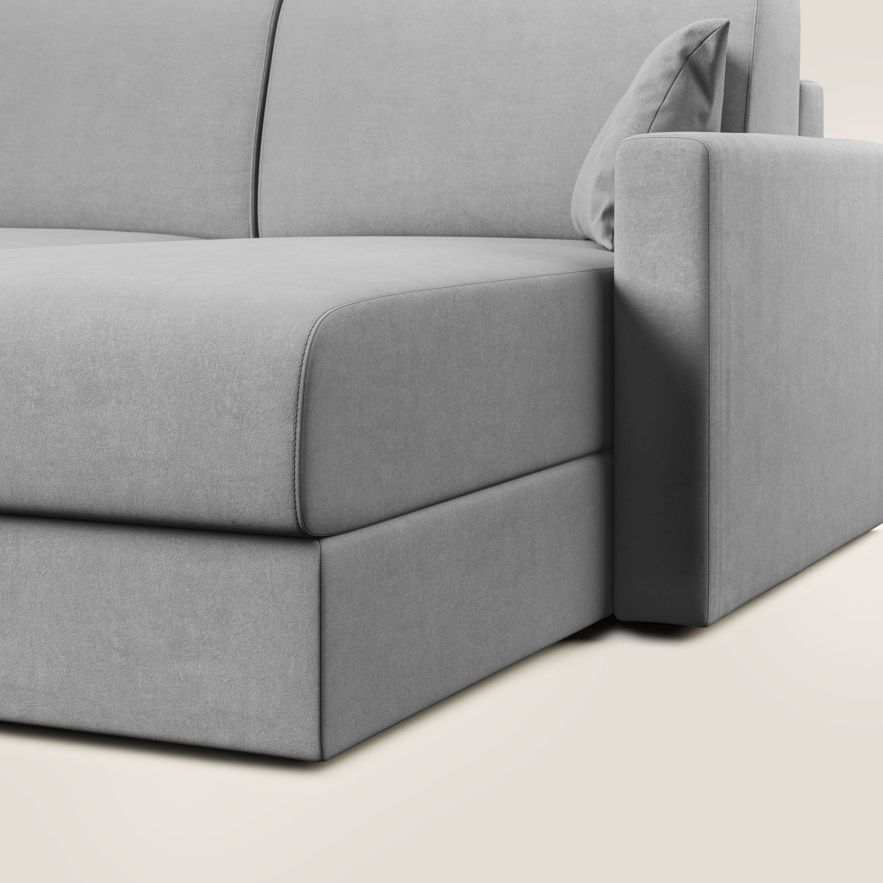 Chris Divano letto angolare con penisola in microfibra smacchiabile T11 - divani.store