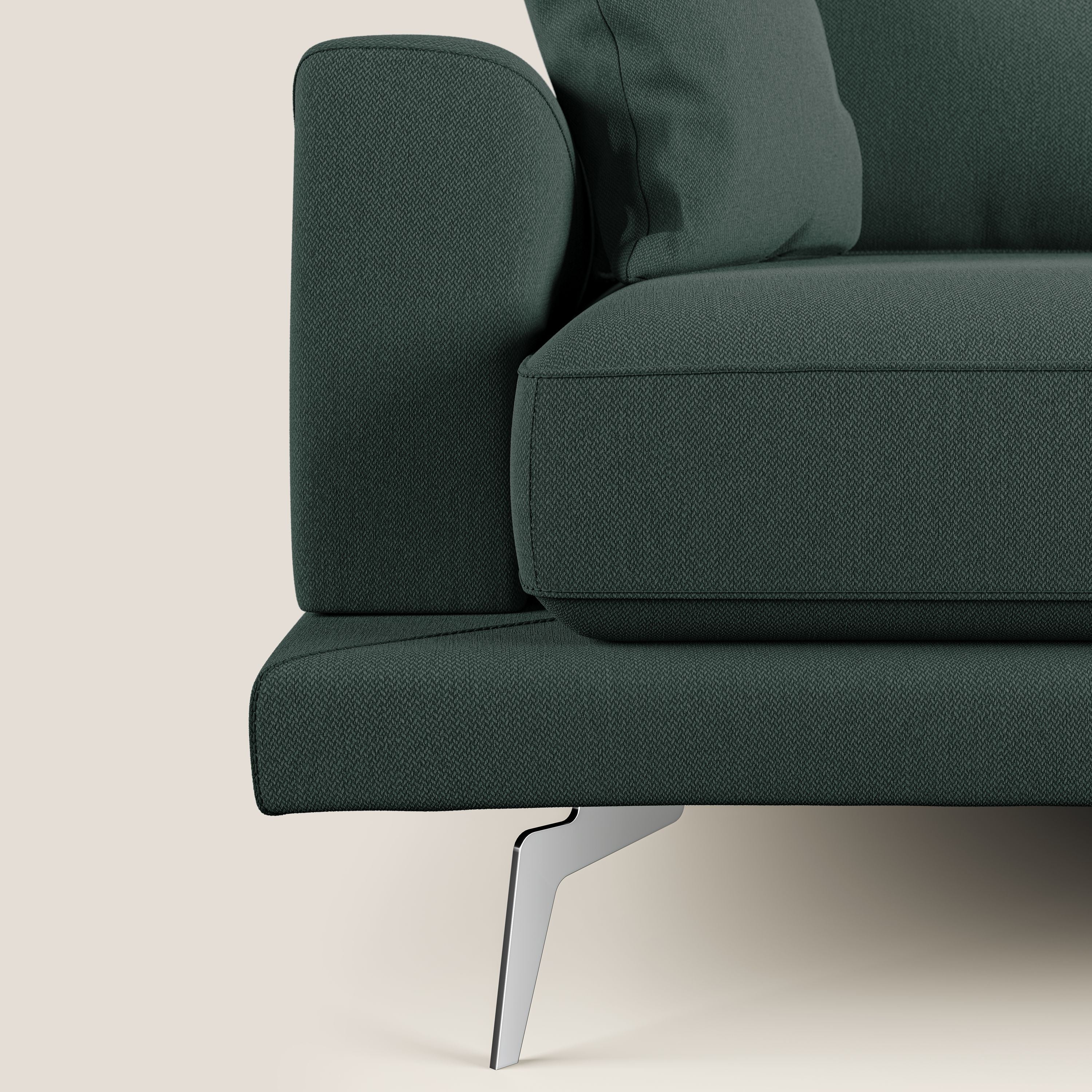 Dorian divano moderno angolare con penisola in tessuto morbido antimacchia T05 - divani.store