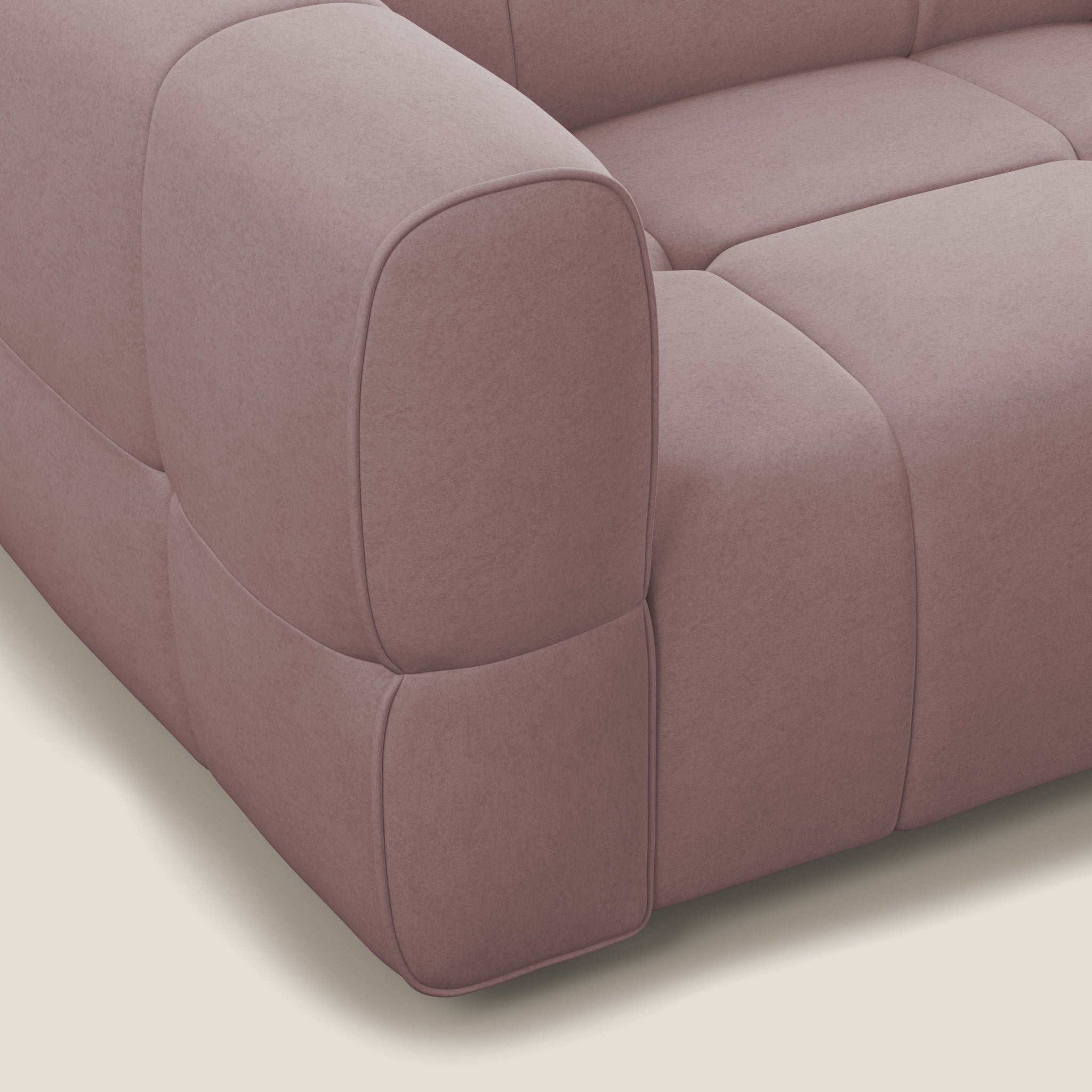 Giotto Modulares 3-Sitzer-Sofa mit elektrischer Relax-Option aus wasserfestem Samt T09