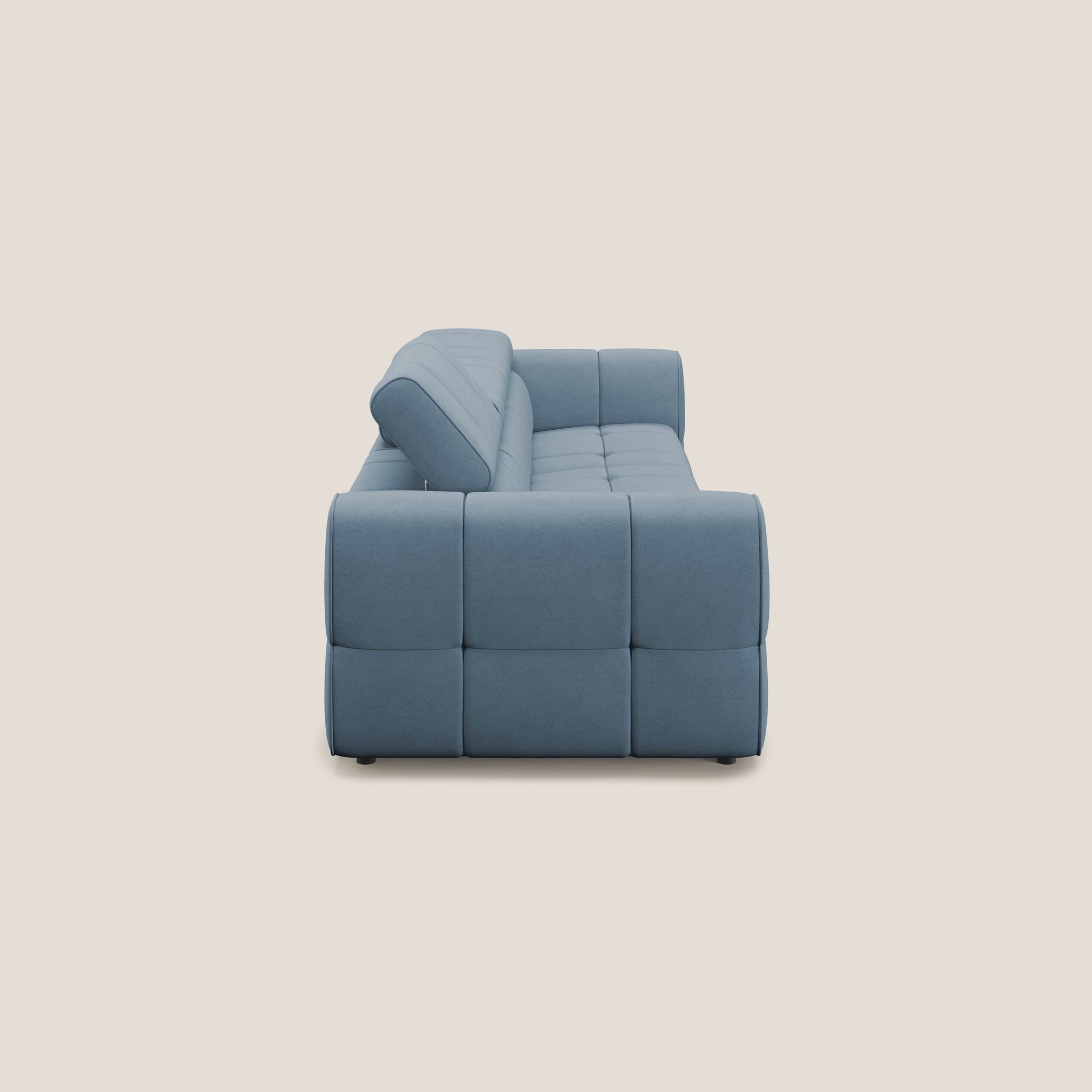 Giotto Modulares 3-Sitzer-Sofa mit elektrischer Relax-Option aus wasserfestem Samt T09