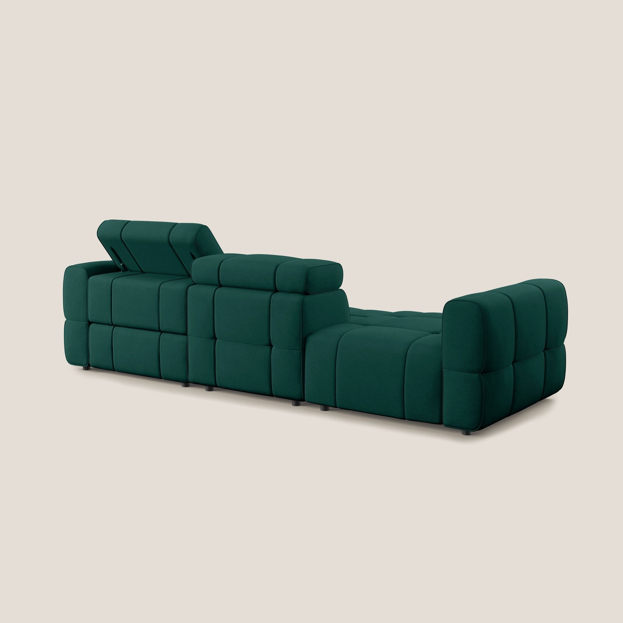 Giotto Modulares Sofa mit elektrischer Relaxoption aus wasserfestem Samt T09