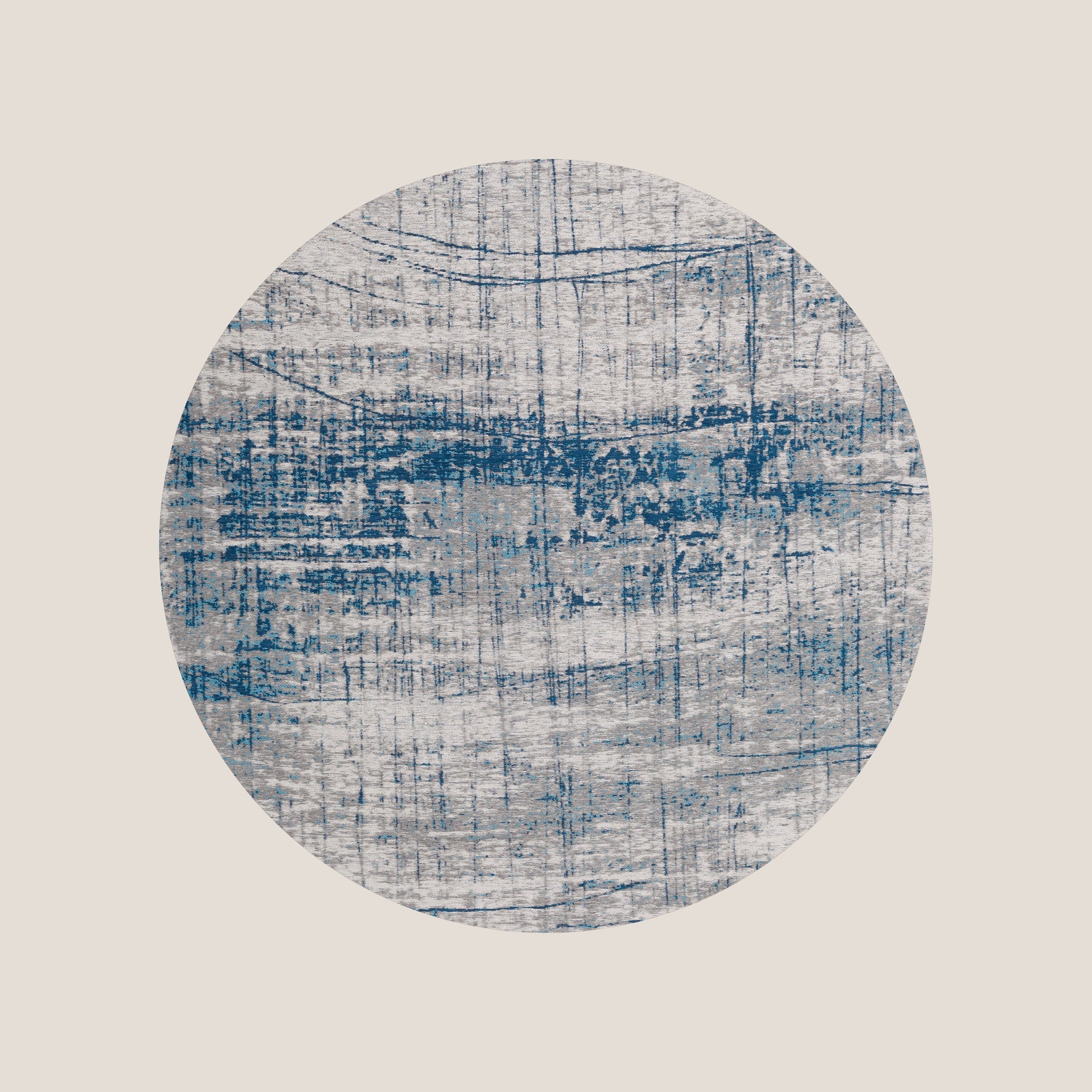 Raggio-di-luna runder abstrakt gemusterter Baumwollteppich