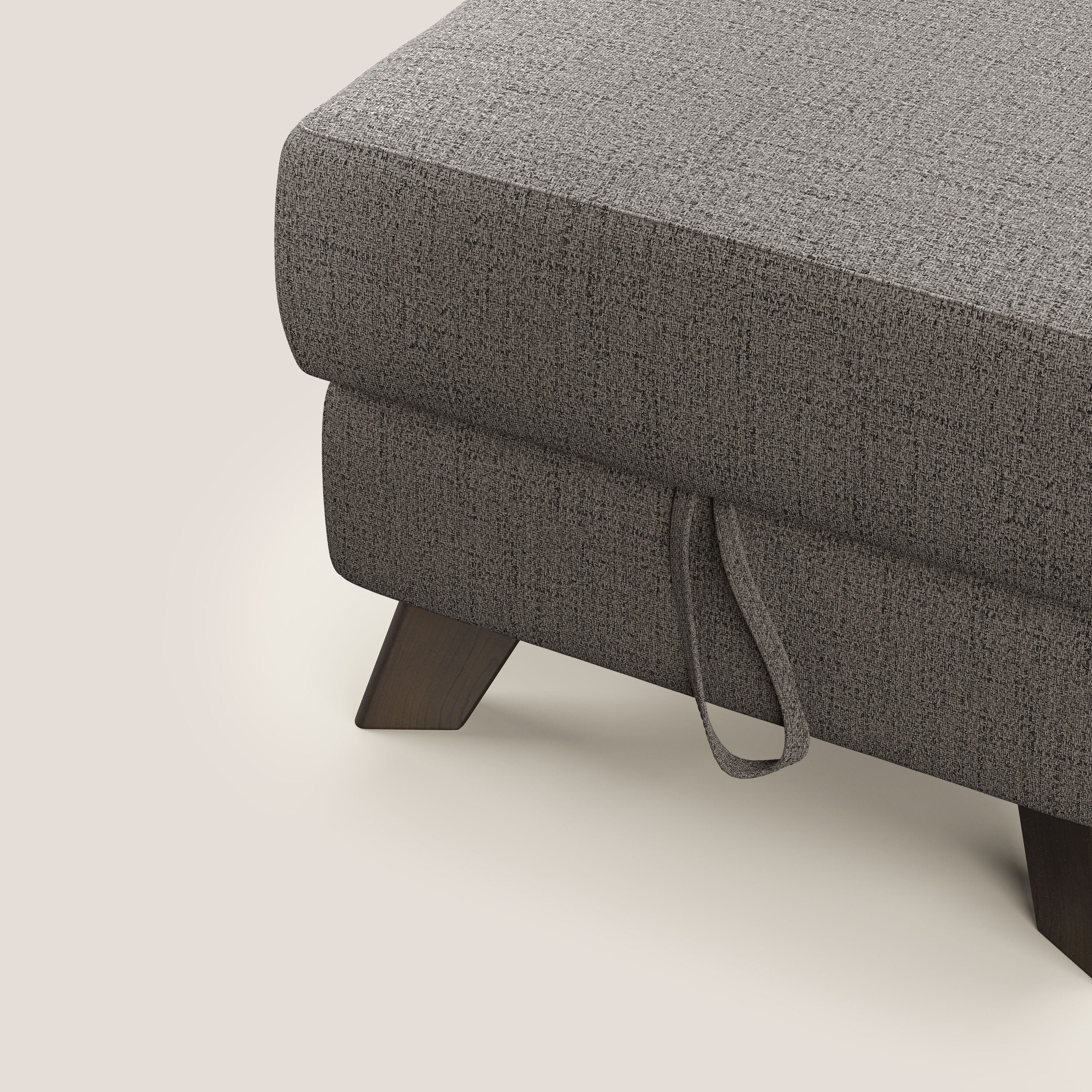 Moon Pouf contenitore e piedini alti in tessuto morbido impermeabile fiammato T03 - divani.store